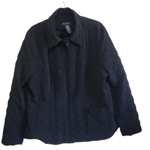 New York And Company Womens Black Quilted Jacket Size Xlarge